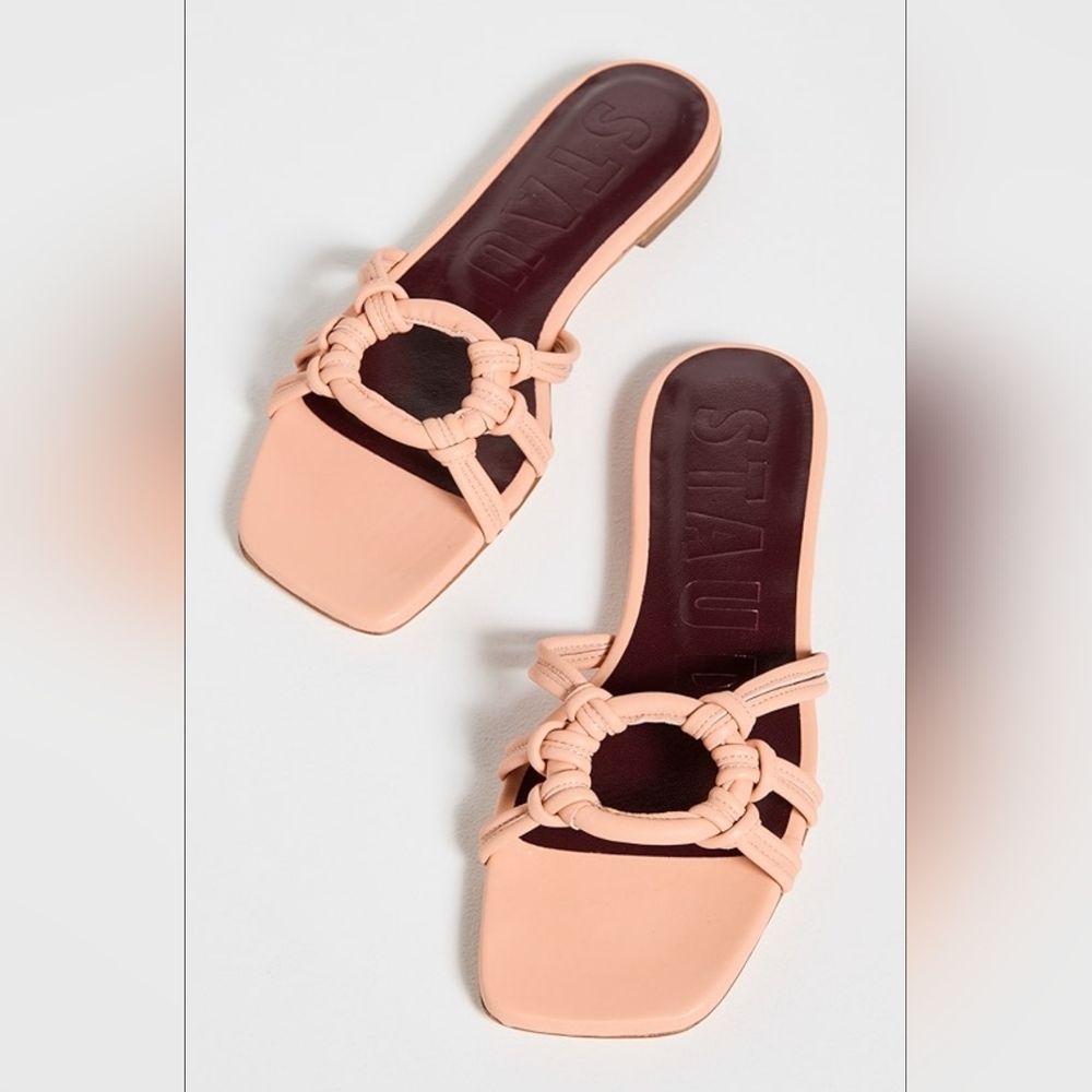 STAUD Adeline Pink Peach  Minimalist Slide Sandals Size 37/ 7